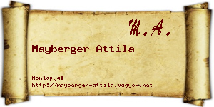 Mayberger Attila névjegykártya