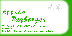 attila mayberger business card